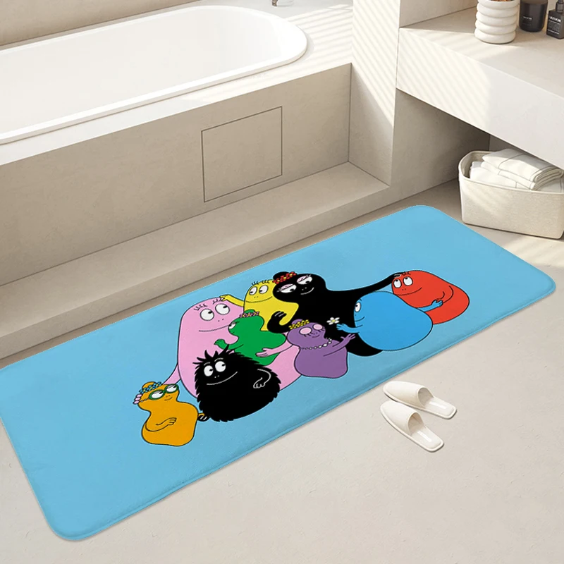 Front Door Mat Z-Barbapapas Washable Non-slip Kitchen Rug Aesthetic Mat Hallway Sleeping Room Rugs Room Decorating Items Home