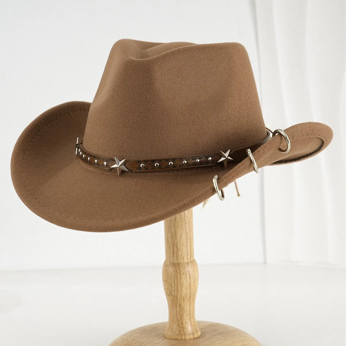 

HongLuan Retro Brown Cowboy Hats Women & Western Gothic Cowboy Hat Rhinestone Woman for Cowgirl, Cowboy Accessories for Man