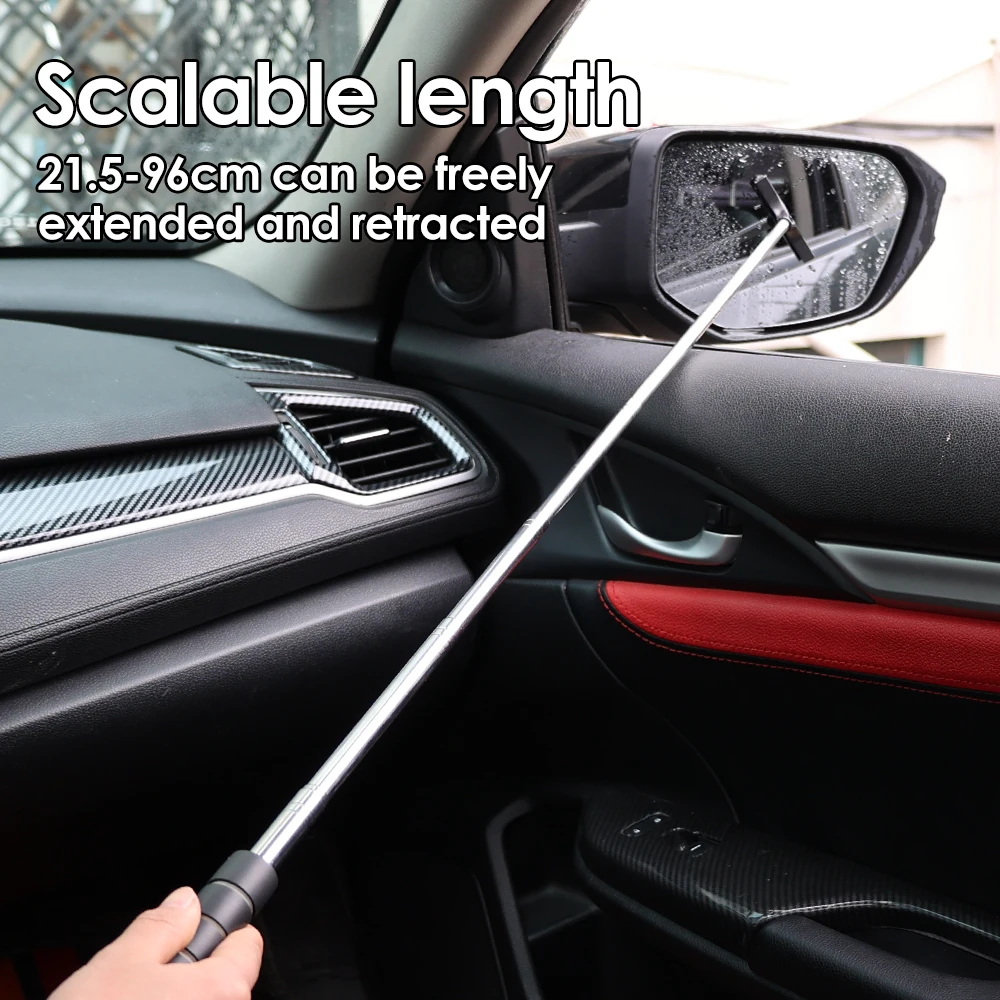 Portable Rainy Glass Window Cleaning Tool Wiper Extendable Handle Car Side Mirror Squeegee Telescopic Rearview Mirror Squeegee