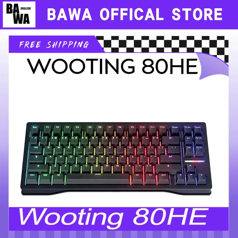 

Wooting 80HE Gaming Keyboard Original Wooting Series Customized Magnetic Switch Hall Effect 0.1mm Rapid Trigger DKS SOCD MT TGL