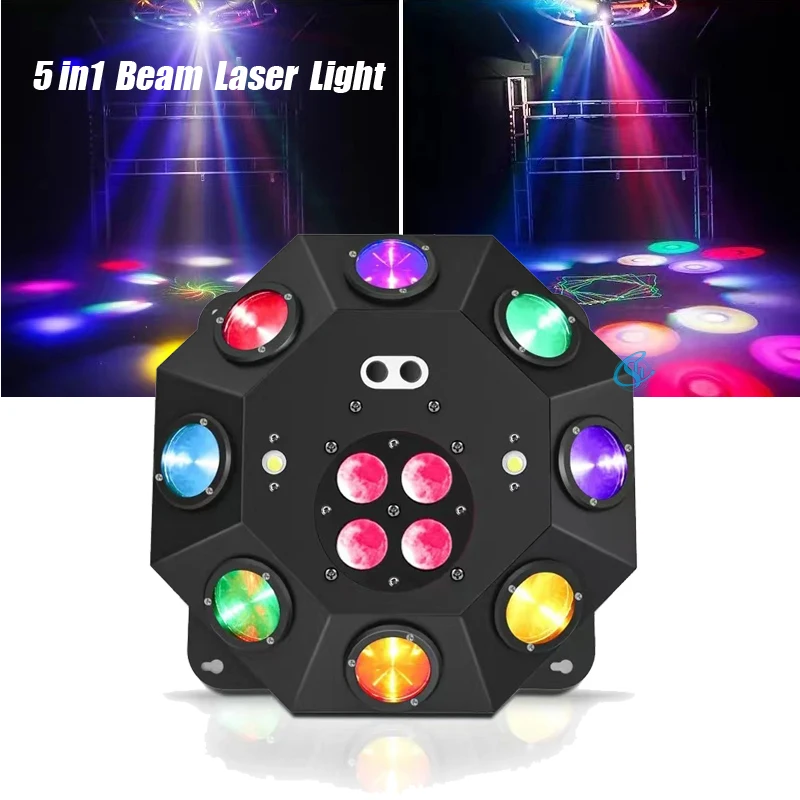 5In1 LED Stage Effect Beam Laser Strobe Flash Light Bee Eye Projector Light DMX For DJ Disco Party Lights