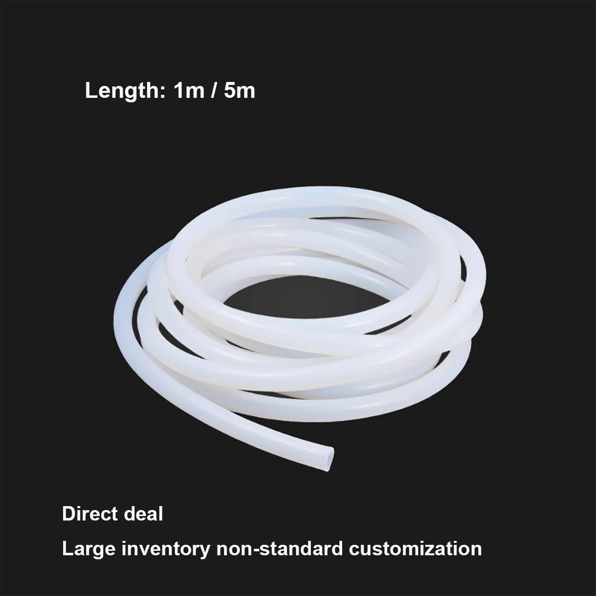 Industrial Grade White Silicone Rubber Hose Flexible Nontoxic Silicone Tube ID 2 3 4 5 6 7 8 9 10 12 13 -22mm 1/5M