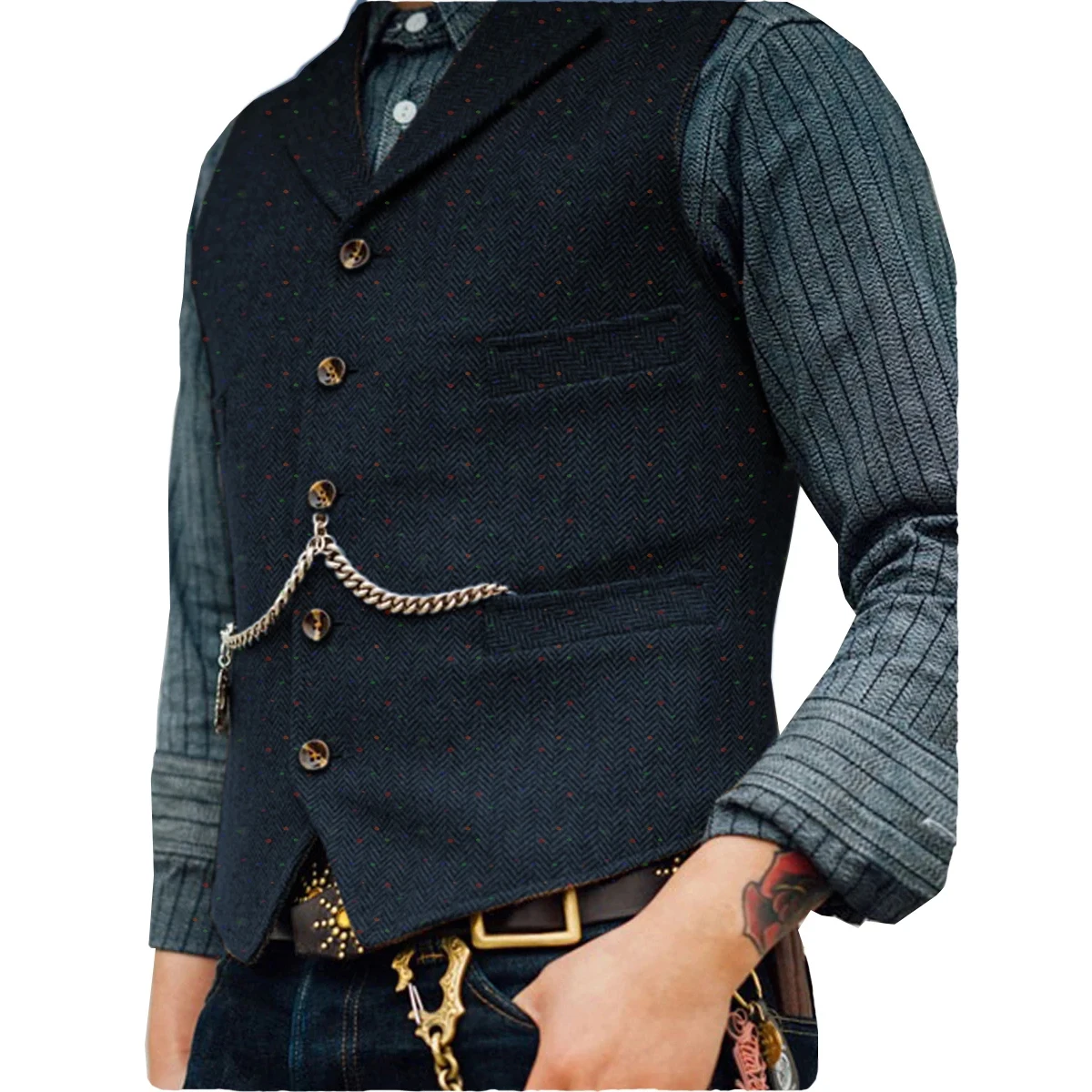 

Burgundy Colorful vintage Vest For Men Slim Fit Tweed Herringbone Waistcoat Mens suits Vest Groomsmen Coat For Wedding Party