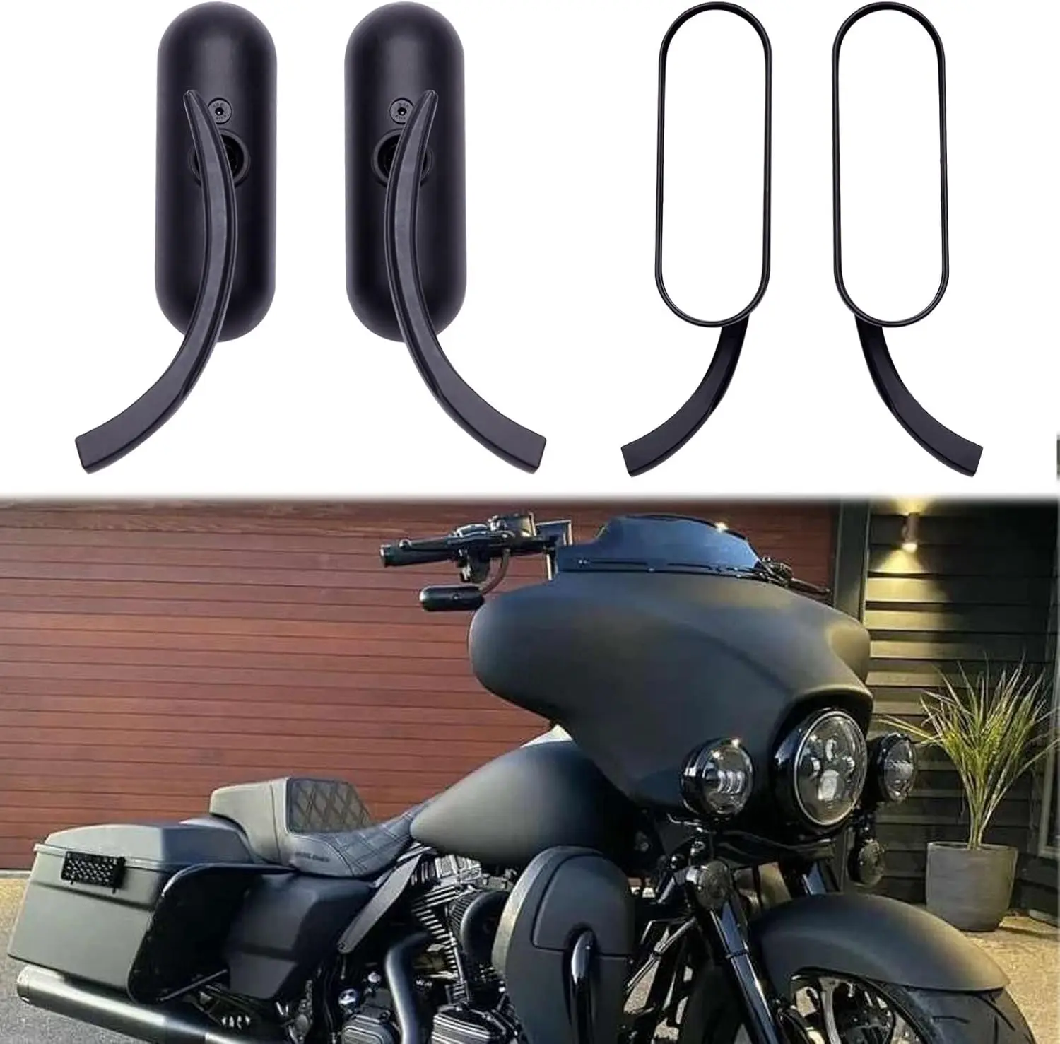 

8mm 10mm Motorcycle Mini Black Sportster Mirrors Compatible with Various Models Rearview 1982-2020