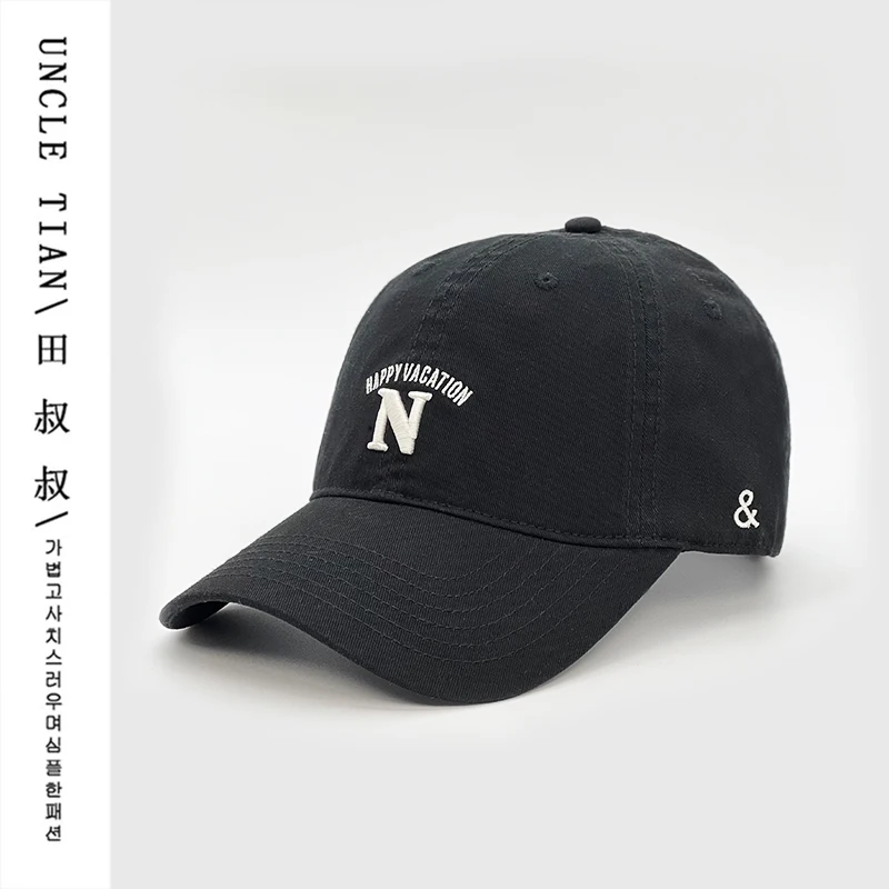 Brown Baseball Cap Women\'s Big Head Face-Looking Little Wild Sports Hat Men\'s Korean-Style Wide Brim Peaked Cap Fashion