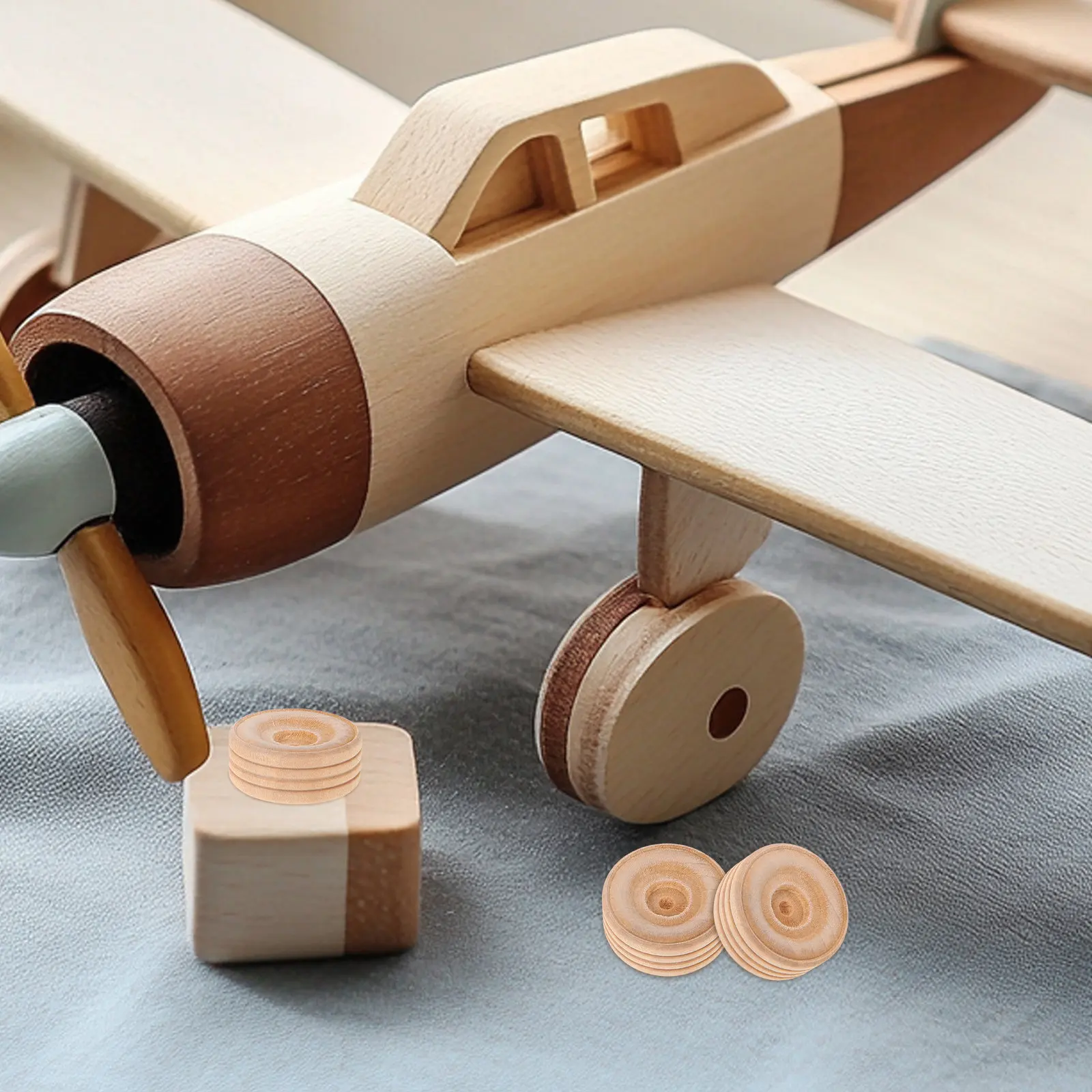 

20Pcs Mini Wooden Wheels Natural Wood 1.2x3cm DIY Car Craft Parts Painting Small Wood Wheels for Educational Woodworking Kits