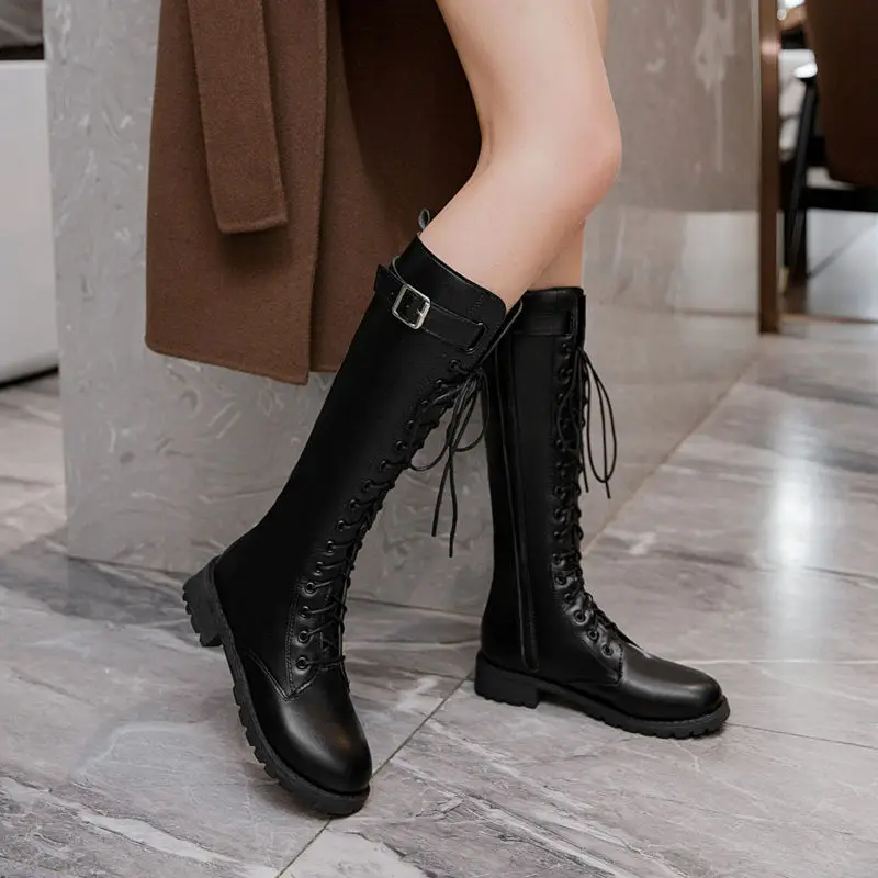 Fur Leather Half High Boots Woman Winter 2024 on Promotion Long Shoes for Women Comfortable and Elegant Fashion Autumn Boot Hot