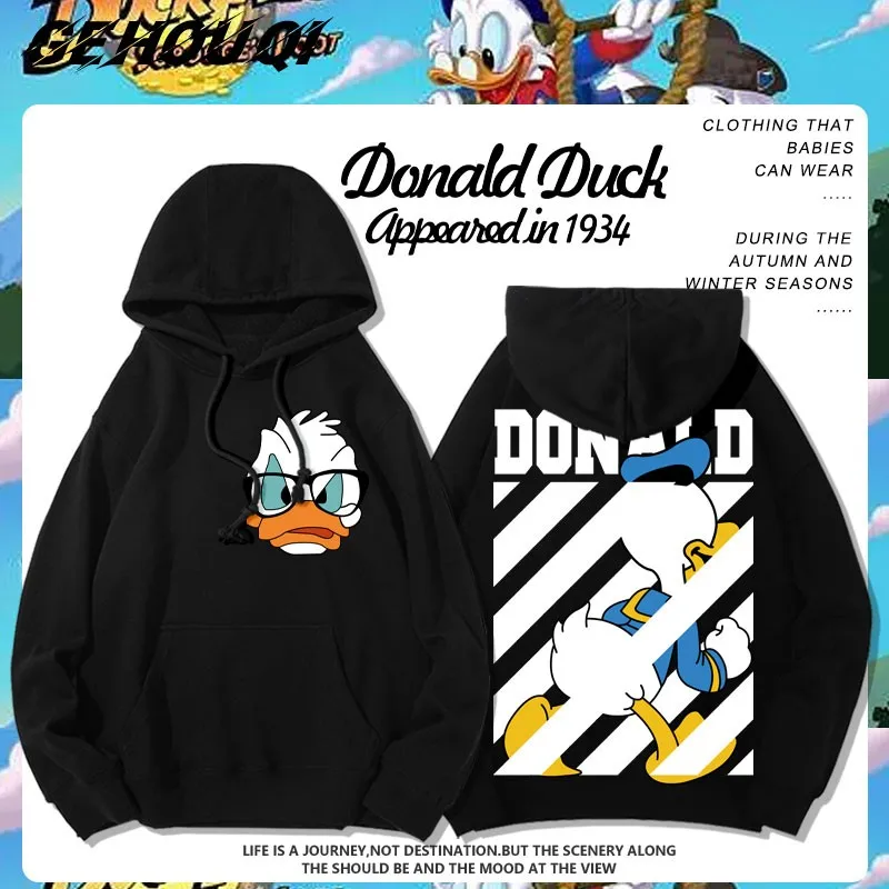 

Disney Donald Duck Co-coat Male Niche Design Cartoon Print Hoodie Loose And Matching Clothes Tide