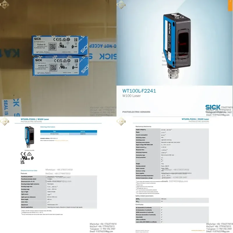 Sick Sensor WT100L-F2241 Order Number 6030704 Photoelectric Sensor New Brand