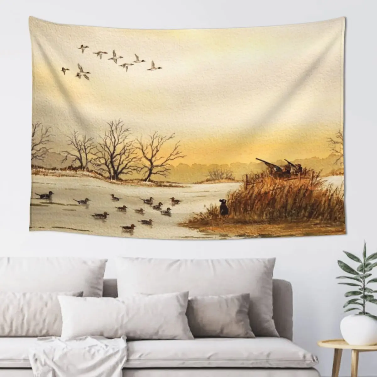 Duck Hunting For Pintails Tapestry Decorative Wall Mural Room Decoration Accessories Wall Decoration Items Tapestry