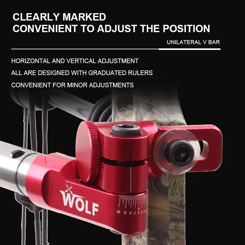 

Складной лук для стрельбы из лука, односторонняя V-образная планка, одна сторона, регулируемый быстросъемный, со шкалой, стабилизатор блочного лука для стрельбы