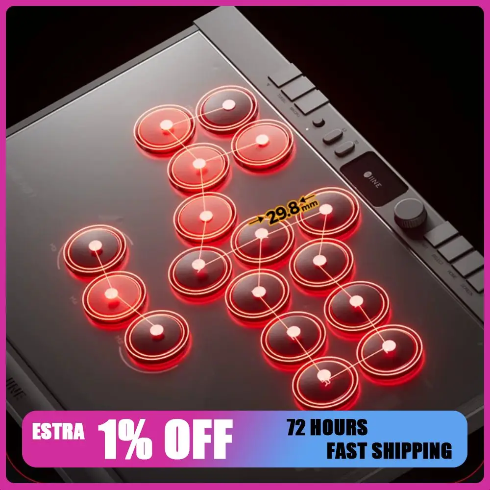 NEW IINE HB1 Professional All-Button Arcade Controller Wireless/Wired Arcade Controller 17-Button Layout Optical Linear Axis