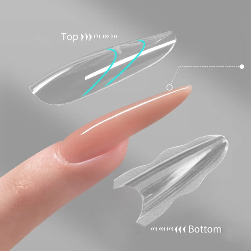 Sandwich Dual Nail Forms 180pcs 15size NEW 2025 Extensions-Dual Forms Coffin Almond Nail Forms Manicure Top Mold Bottom Mold