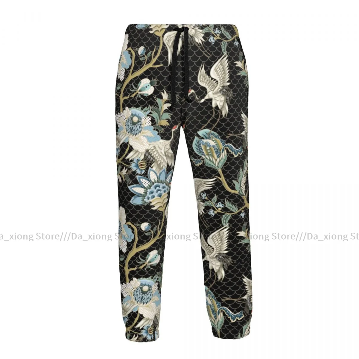 Casual Jogger Pants Ethnic Japanese Cranes Men Fitness Gyms Pants Outdoor Sweatpants Pants Mens Trousers