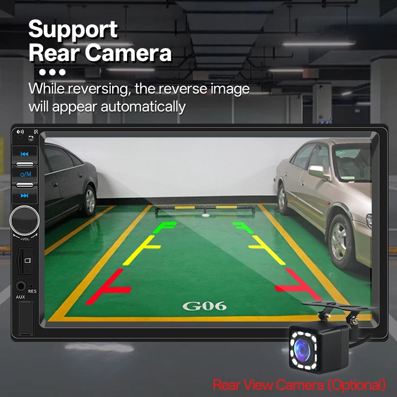 Hippcron 7 "راديو السيارة 1 Din مشغل وسائط متعددة دعم Carplay أندرويد السيارات HD شاشة تعمل باللمس FM AUX المدخلات BT مرآة ربط TF بطاقة #5