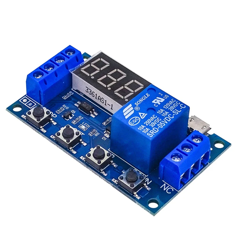 XY-J02 DC 6-30V Relay Module Control Switch Automation Cycle Delay Timer Circuit Timer Support Micro Type-c USB 5V LED Display