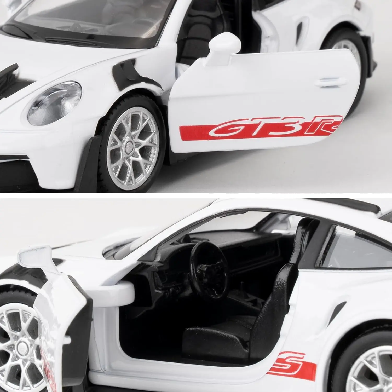 1:36 ポルシェ 911 GT3 RS 車モデル、ダイキャストプルバックモデルおもちゃの車、ドアが開く、コレクションキッズおもちゃ（3歳以上向け）、ギフト
