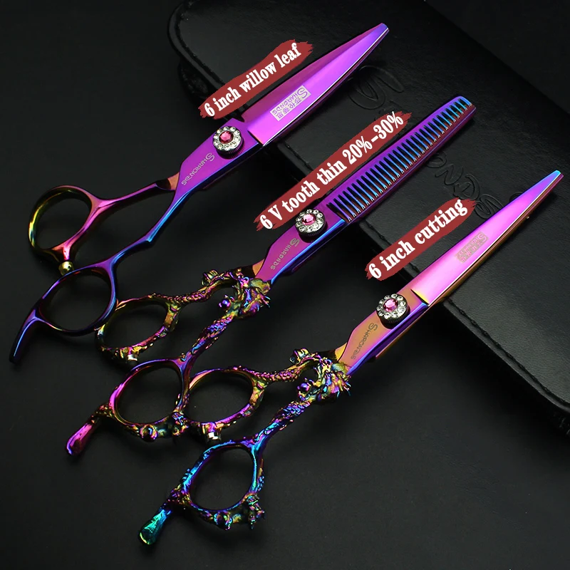 Professional Hair Scissors 5.5/6/7 inch 440c Japan Hairdressing Cutting & Thinning Scissors Dragon Barber Shears Scissors