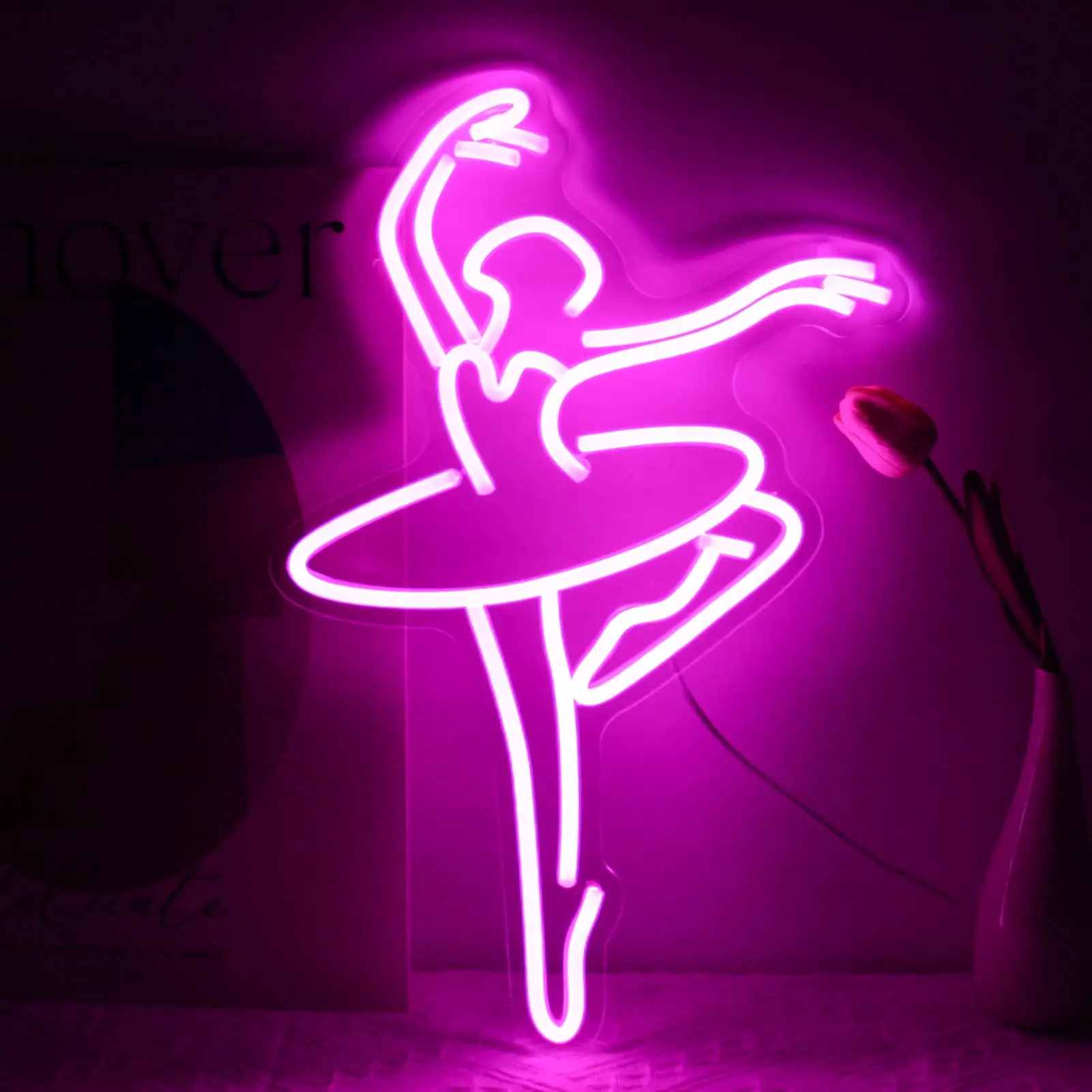 

Ballet Girl Neon Sign Pink LED Dance Light Bedroom Wall Art Ballet Academy Decor Gifts for Ballerina Birthday
