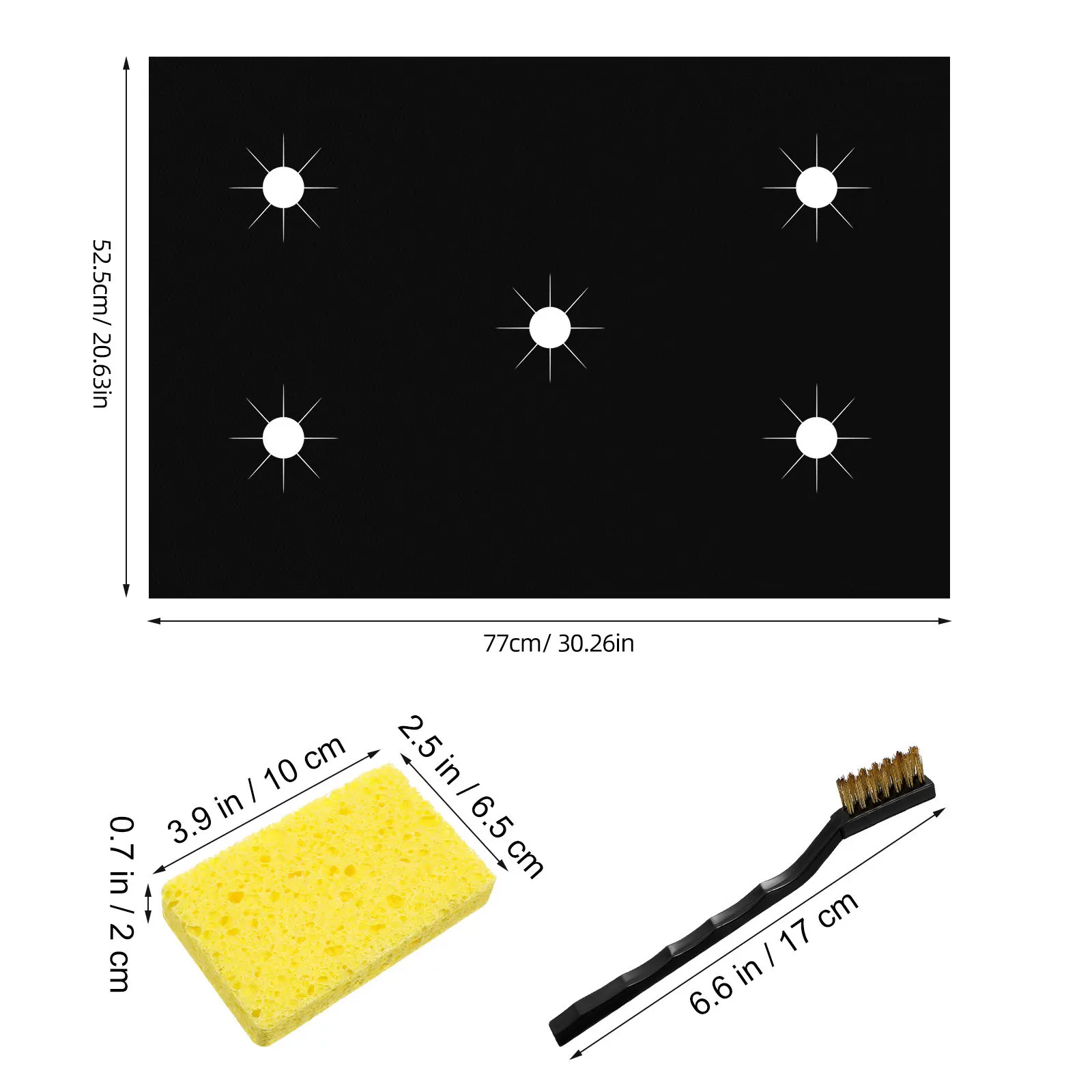 1Set Gas Stove Top Protector Reusable Washable Heat Resistant Liner with Pre Cut Burner Hole for Easy Cleaning Kitchen Stove