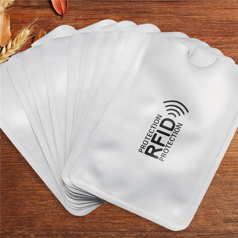 30 pezzi di foglio di alluminio anti-smagnetizzazione copertura della carta borsa di schermatura RFID carta di credito NFC spazzola antifurto protezione della carta d'identità-Y47A