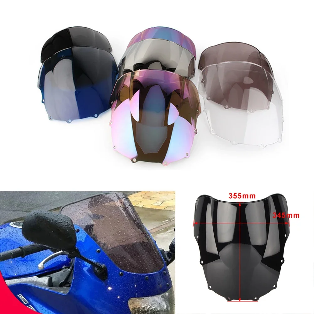 Motorcycle Windshield Double Bubble WindScreen Visor Fairing Deflector For Kawasaki ZZR400 ZZR600 ZZR 400 ZZR 600 1993-2006 2007