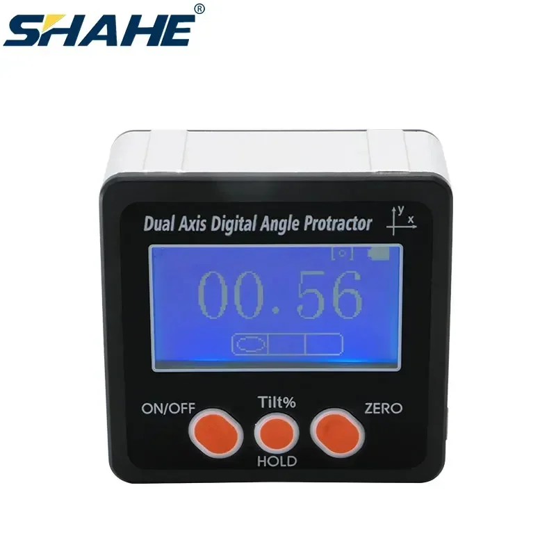 Digital Angle Finder Dual Axis Digital Protractor Inclinometer Bevel Box Aluminum Alloy Frame With Magnets Angle Gauge Digital