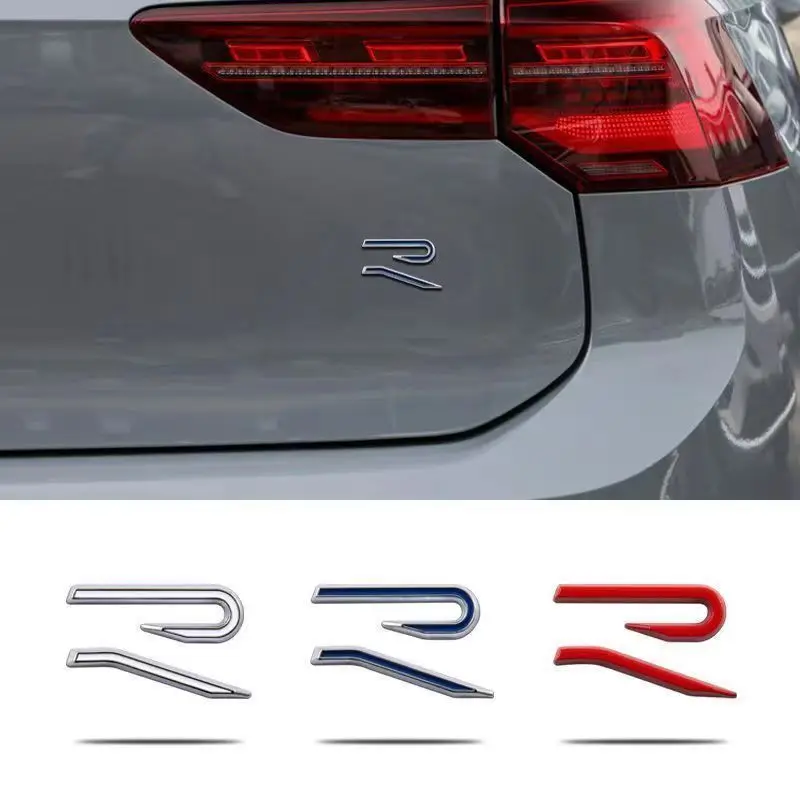 New R Logo Car Front Grill Trunk Sticker Accessories For Volkswagen VW GTI Rline Polo Golf MK8 Touareg Passat Magotan Tiguan CC