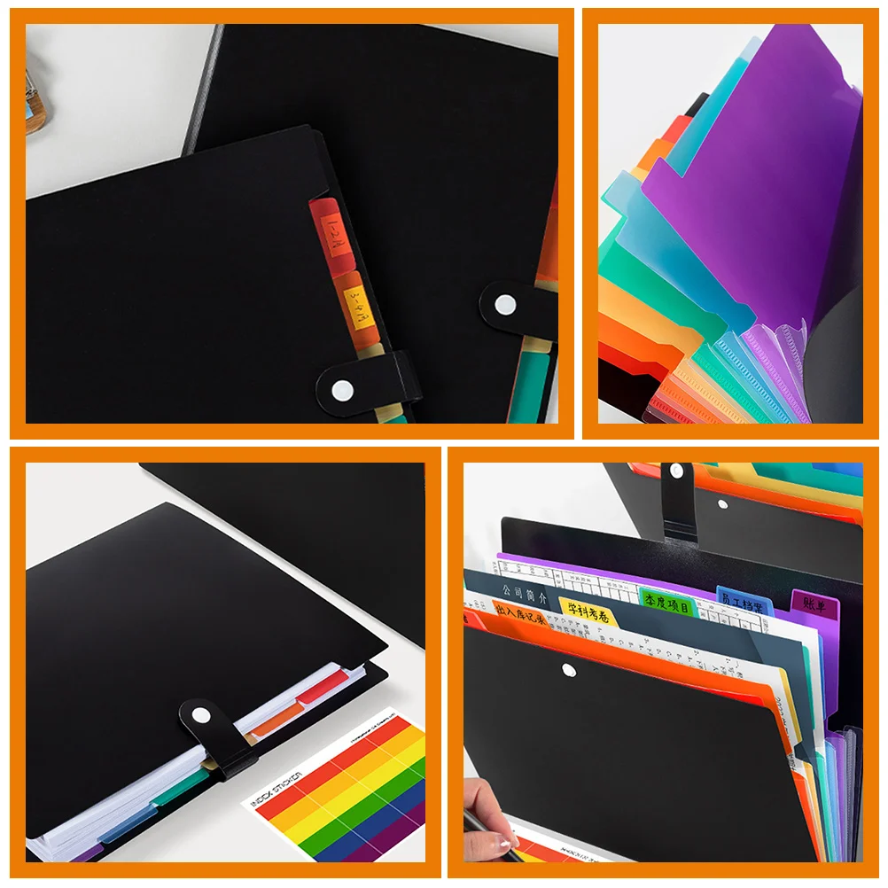 A4 Folder Office File Holder Multi-layer Bag Receipt Large Capacity Organizer Pp Binder