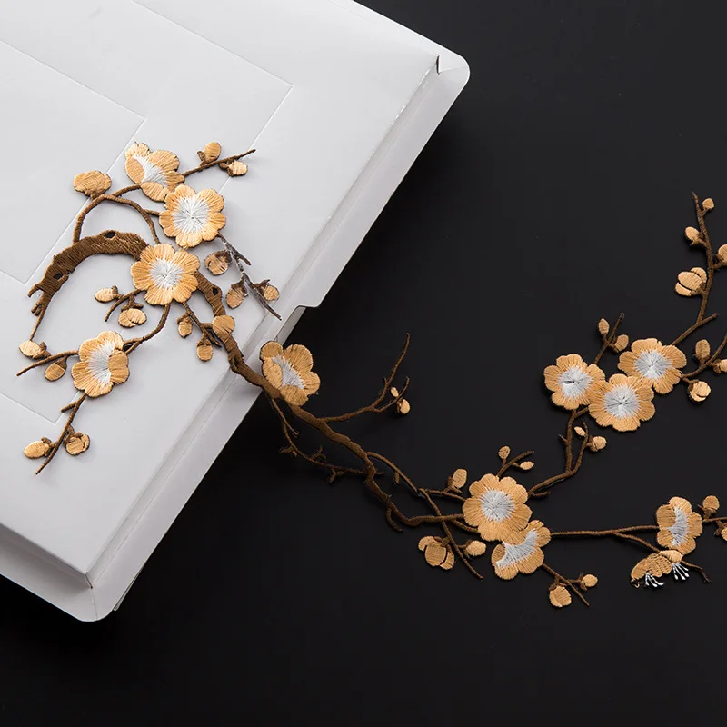 

20 шт./пакет с 21 цветами восковых кружевных нашивок для одежды с вышивкой цветов сливы. Наклейки ручной работы своими руками для глажки Cheongsam. Утюг на