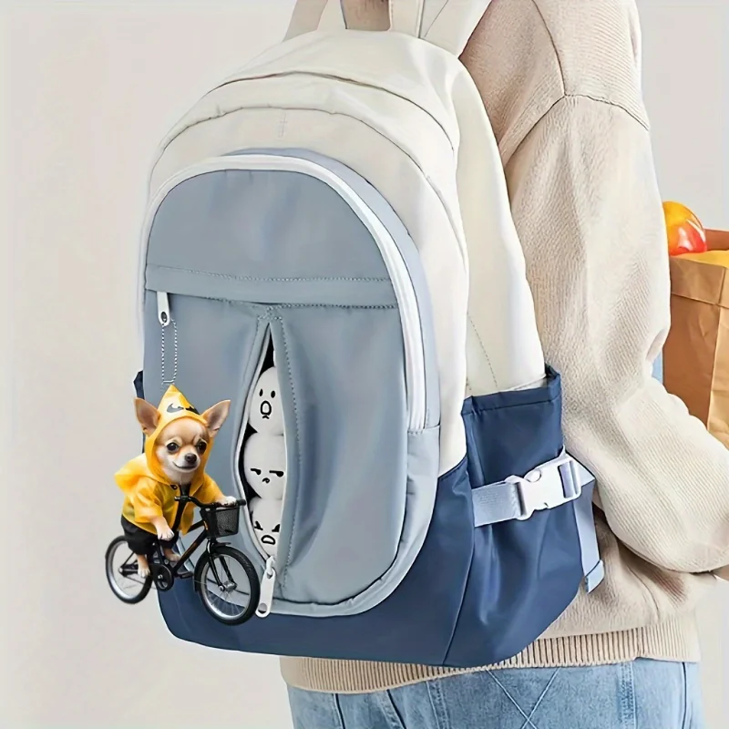 Cute Chihuahua Cycle Car Mirror & Keychain Versatile Charm Acrylic Puppy Backpacks Hanging Ornament Festive Party Decor & Gift