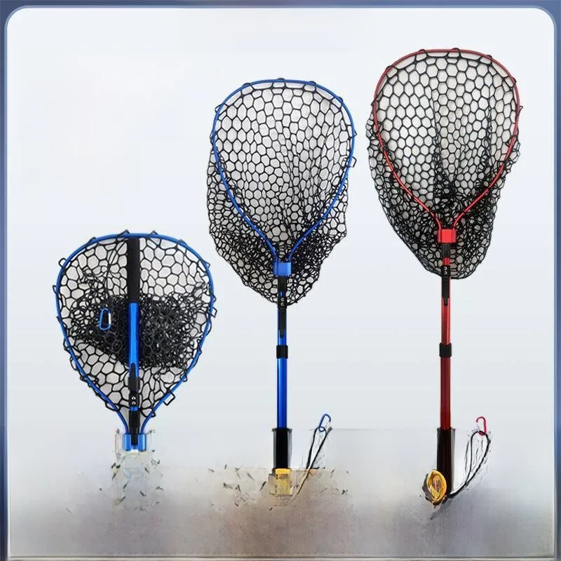 

Double Section Aluminum Alloy Net Frame Silicone Net Pocket Boat Fishing Raft Fishing Lightweight Strong Boat Net Lure