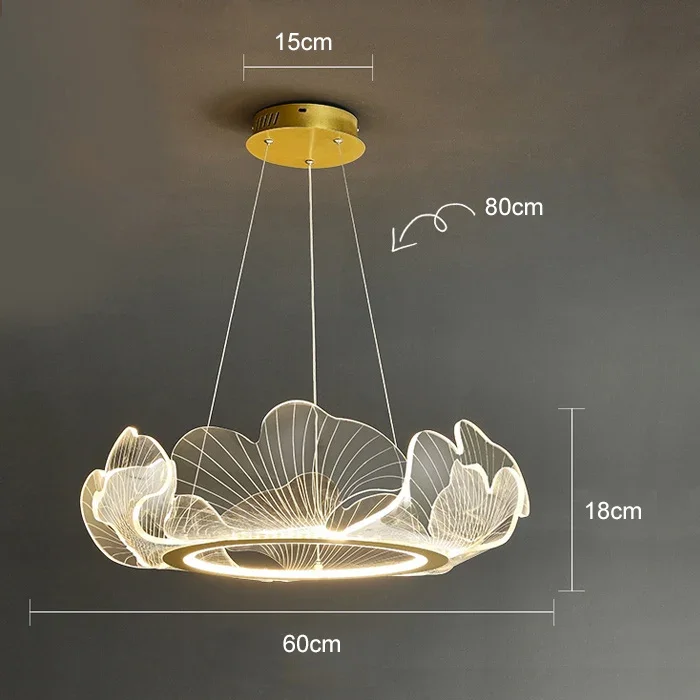 Nordic led ring butterfly ceiling light Creative Gold Art Acrylic light dining Living Room Hotel Bedroom kid's room girl lamp image 3