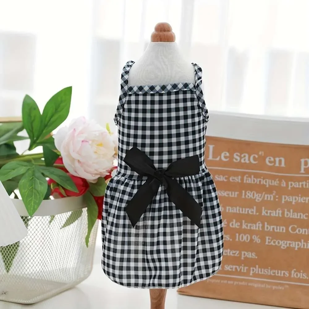 Summer Thin Pet Dress, Princess Style Cat Polka Dot Mixed Color Skirt, Small Dog Dress