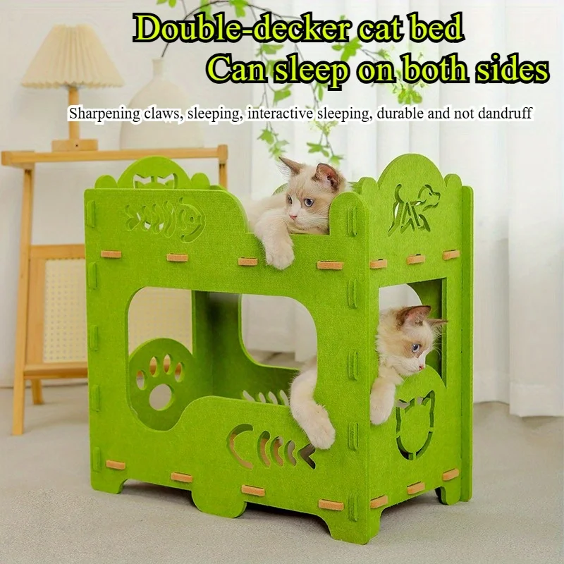 

1/2 Double Cat Scratch Bed - 2-in-1 Design (Bed and Claw Board) | Wear-resistant, debris-free, spacious and comfortable