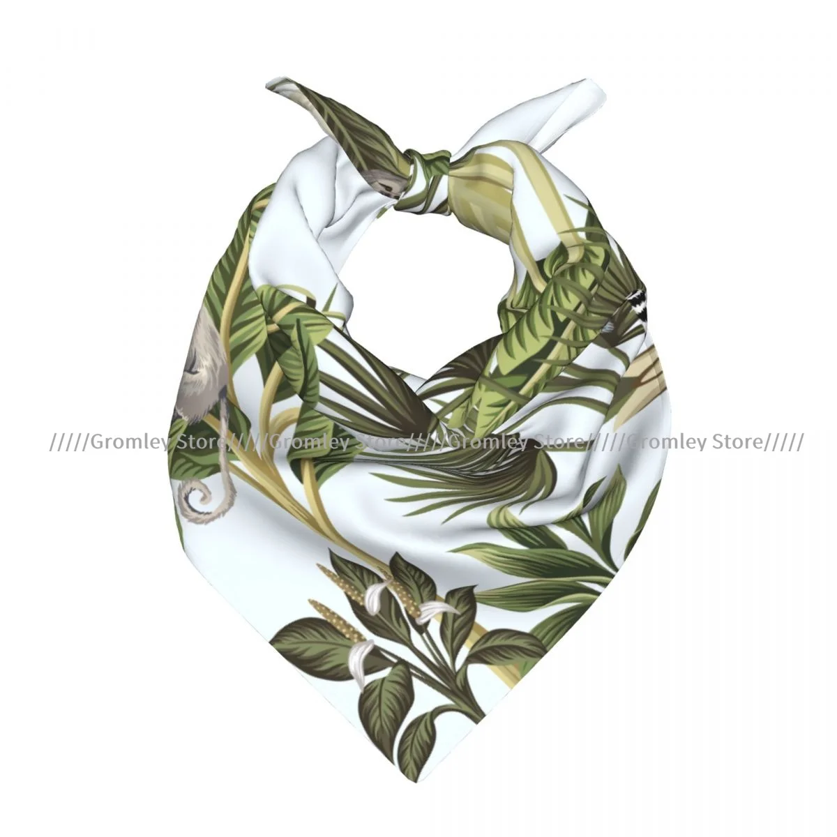 Tropical Vintage Wild Animals Square Scarf Ladies Casual Head Neck Wrap