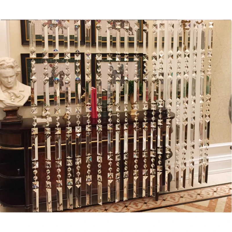 

10cm Long Triangular Crystal Transparent Prism Single Hole Glass Pendant Parts Glass Lamp Beads Door Curtain Hanging Decoration