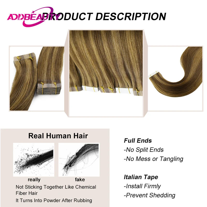 Tape in Human Hair extensions 2.5g/pc 20pcs Straight Brazilian Human Hair Extension Natural Hair Extension Ombre Blond Tape Hair