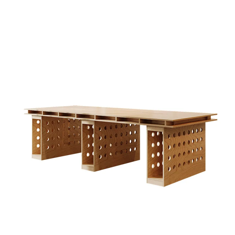 

Customizable solid wood hole board office computer desk rectangular negotiation