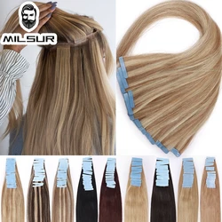 Human Hair Tape In Extension Hair Style Double Drawn US Strong Adhesive Straight Tape Human Hair Extensions For Salon