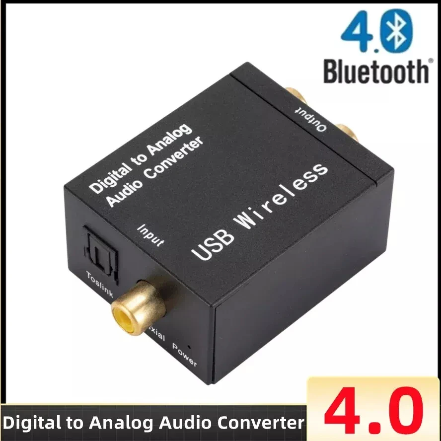 

USB DAC Amplifier With Bluetooth Digital To Analog Audio Converter Optical Fiber Toslink Coaxial Signal To RCA R/L Audio Decoder
