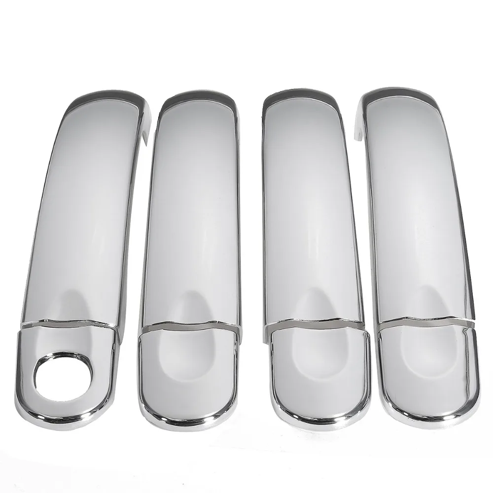 3 Color For VW Touran / VW Caddy / VW T5 Transporter 2003-2015 CHROME EXTERIOR SIDE DOOR HANDLE COVERS TRIM SET MOLDING CAPS