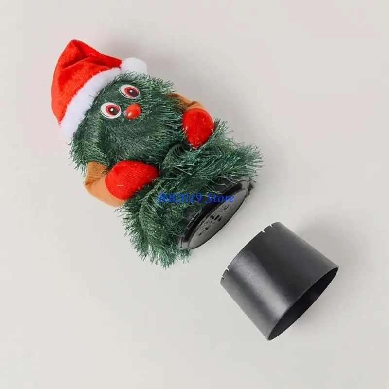 Q0KB Dancing Christmas Tree Christmas Singing Doll Rocking Rotating Christmas Tree