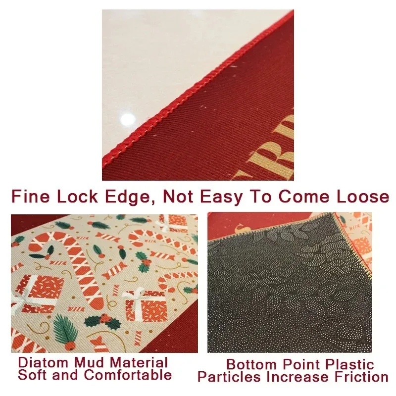 عيد الميلاد سجادة باب الأحمر سانتا كلوز في الهواء الطلق والداخلية الزنجبيل رجل السجاد السنة الجديدة 2026 عيد ميلاد سعيد ديكور المنزل القدم حصيرة #4