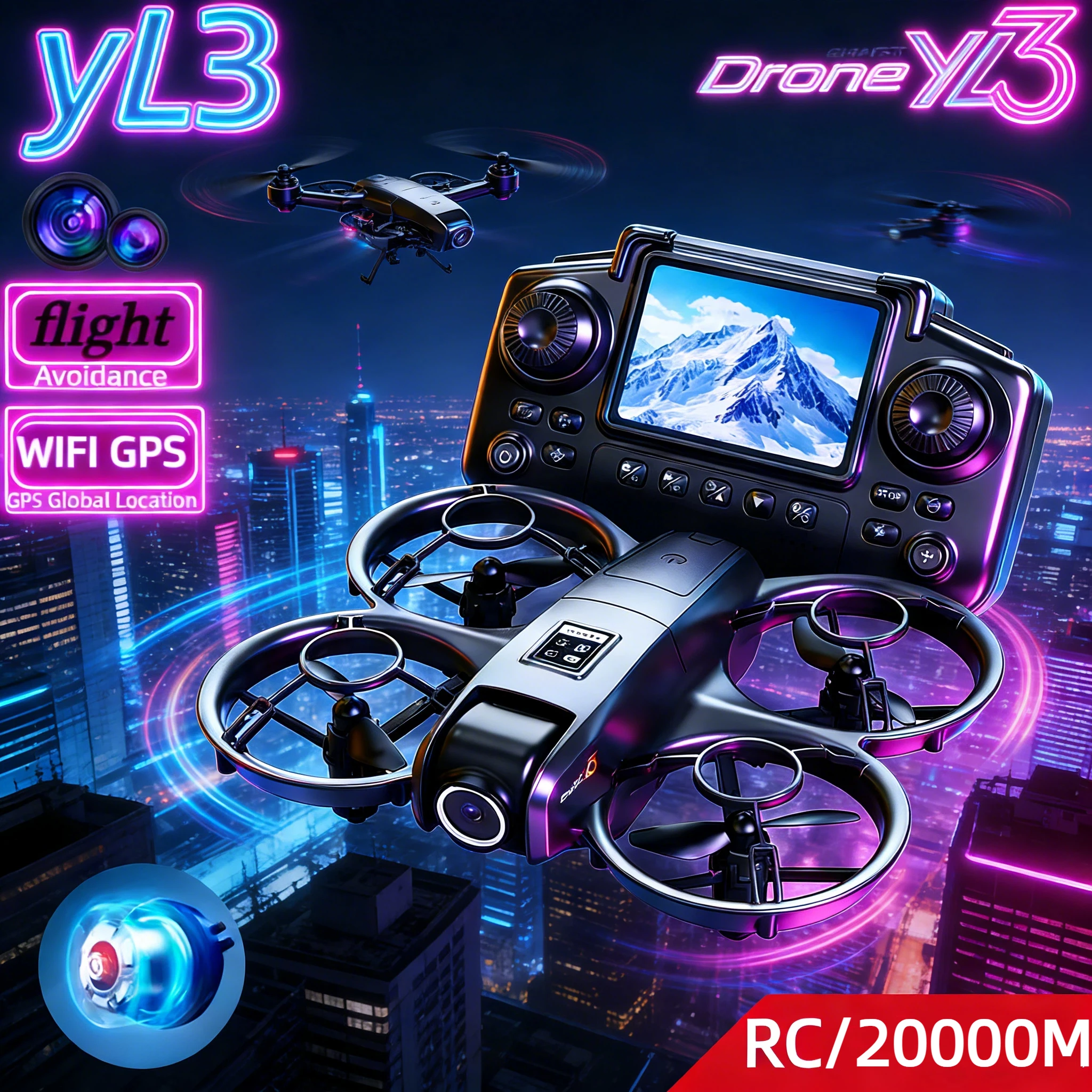 YL3 Drone Professional 8K Dual Camera Long Battery Life GPS WIFI Brushless Motors Obstacle Avoidance Foldable Quadcopter 2026