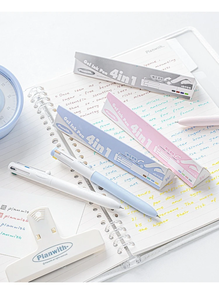 1 x Gelstift, mehrfarbiger Stift mit hohem ästhetischem Wert und mehreren Farben in einem, neutralem Stift, spezieller Markierungsstift für Notizen – Detail 18