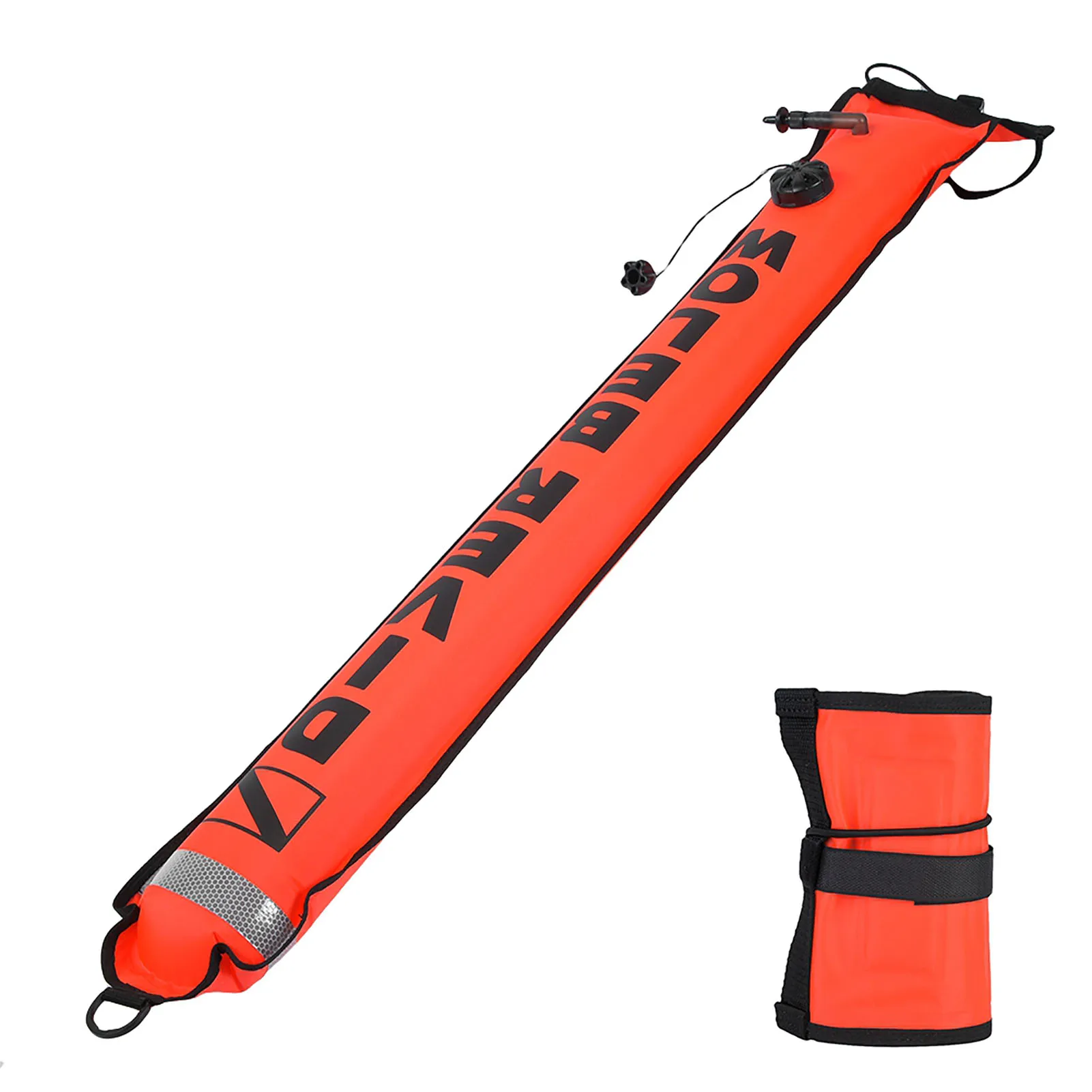 4FT Scuba Diving Opblaasbare Veiligheidsbuizentje SMB Signaalbuis Oppervlakteboei Waterdichte TPU-coating Duikveiligheidsaccessoires