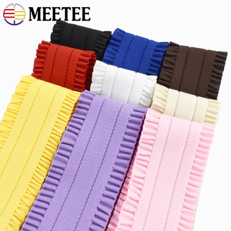 5Yards 50mm Polyester Elastic Band Lace Webbing for Pants Waistband Sewing Skirt Waist Stretch Webbings Bands DIY Accessories