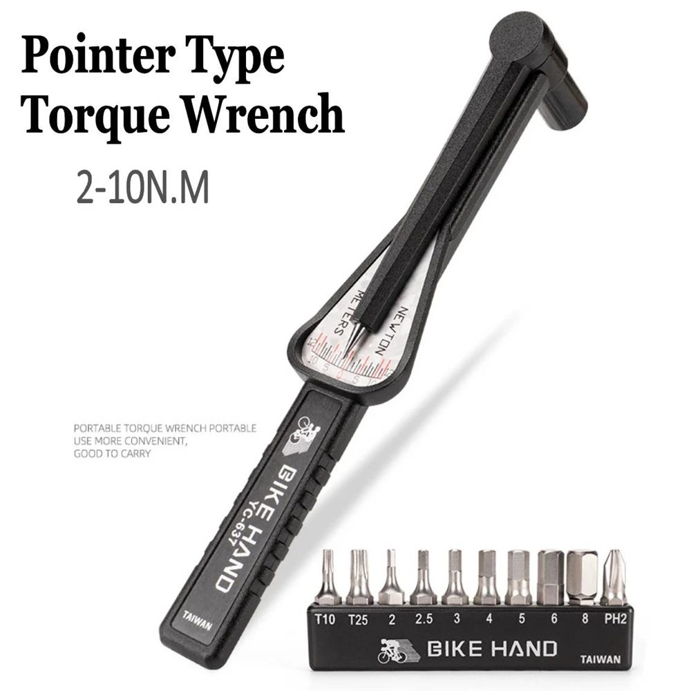 Hand Pointer Type Torque Wrench 2-10 N.M Adjustable Torque Tool Bicycle Repair Tools Allen Key / Screwdrivers Cycling Tools