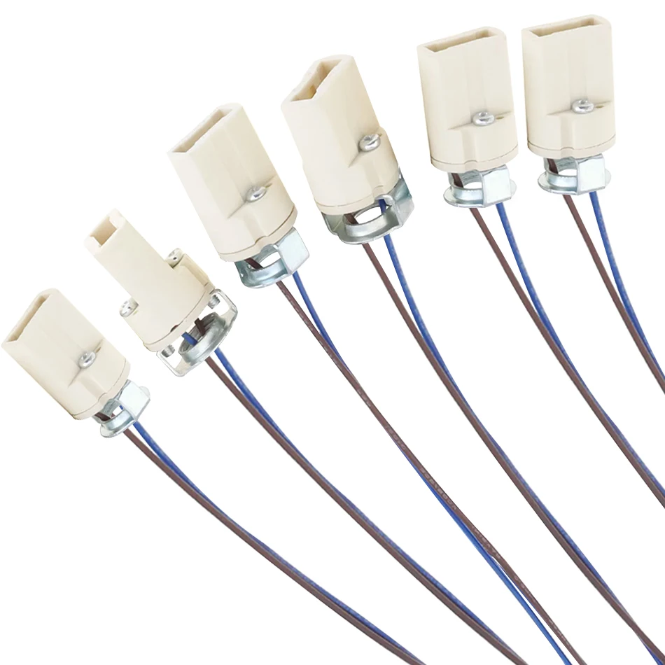 G9 Light Bulb Socket Ceramic Lamp Base Holder Connector 25cm wire Led Halogen Light Lamp Bulb Holder Base